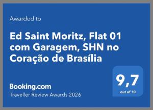 Ed Saint Moritz, Flat 01 com Garagem, SHN no Coração de Brasília