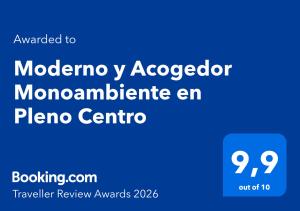 Moderno y Acogedor Monoambiente en Pleno Centro