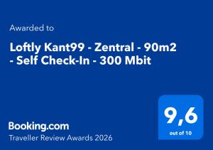Loftly Kant99 - Zentral - 90m2 - Self Check-In - 300 Mbit