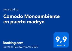 Comodo Monoambiente en puerto madryn