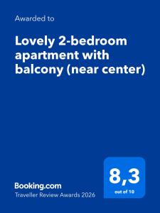 Lovely 2-bedroom apartment with balcony (near center)