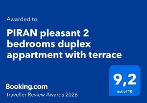 PIRAN pleasant 2 bedrooms duplex appartment with terrace