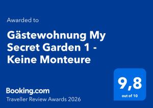 Gästewohnung My Secret Garden 1 - Keine Monteure