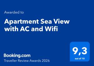 Apartment Sea View with AC and Wifi