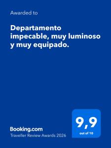 Departamento impecable, muy luminoso y muy equipado.