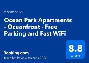 Ocean Park Apartments - Oceanfront - Free Parking and Fast WiFi