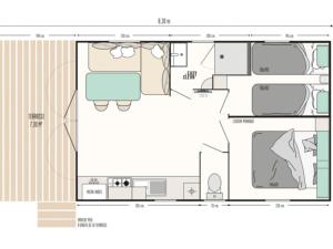 Mobil-home 4 pers. avec terrasse - Dolus-dOléron - API-1-52-1531