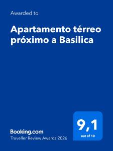 Apartamento térreo próximo a Basilica