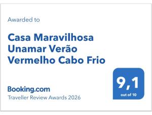 Casa Maravilhosa Unamar Verão Vermelho Cabo Frio