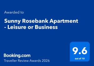 Sunny Rosebank Apartment - Leisure or Business