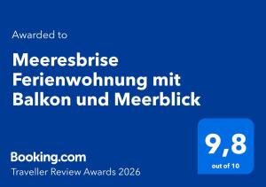 Meeresbrise Ferienwohnung mit Balkon und Meerblick