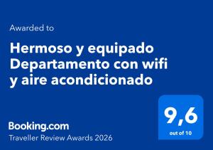 Hermoso y equipado Departamento con wifi y aire acondicionado