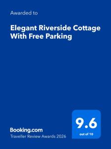 Elegant Riverside Cottage With Free Parking
