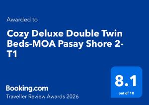 Cozy Deluxe Double Twin Beds-MOA Pasay Shore 2-T1