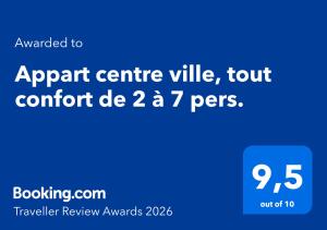 Appart centre ville, tout confort de 2 à 7 pers.