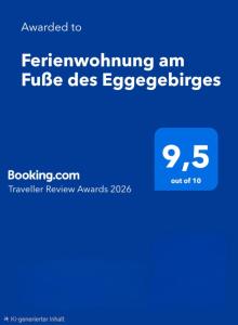 Ferienwohnung am Fuße des Eggegebirges