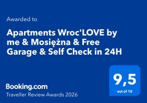 Apartments WrocLOVE by me & Mosiężna & Free Garage & Self Check in 24H