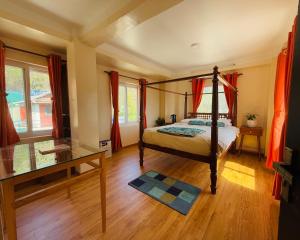 Perched on a mountain top, breathtaking city view