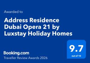 Address Residence Dubai Opera 21 by Luxstay Holiday Homes