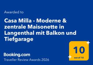 Casa Milla - Moderne & zentrale Maisonette in Langenthal mit Balkon und Tiefgarage
