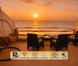 2BR Luxury Apartment-Heart Of Taghazout, Private Beach Access, Panoramic View, Remote Work 100Mbps, Walk to Restaurants