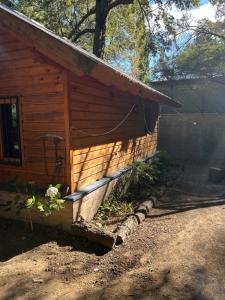 A centrally located cabin surrounded by nature