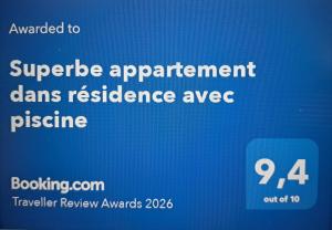 Superbe appartement dans résidence avec piscine