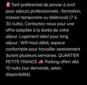 Loft Prenium PETITE FRANCE-idéal mission Pro-long séjour