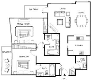 StayShort - Stylish 2BR Apartment in Downtown Sleeps 4