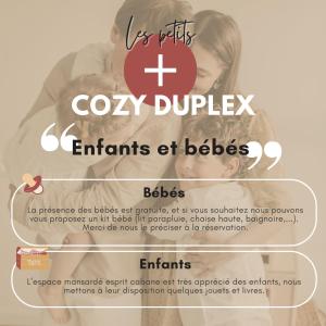 CozyDuplex 4-5 pers & bébé dans le centre ville