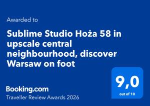 Sublime Studio Hoża 58 in upscale central neighbourhood, discover Warsaw on foot