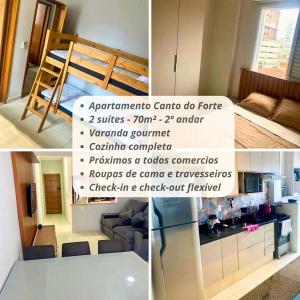 Apê completo com varanda gourmet e vista livre Canto do forte - Praia Grande