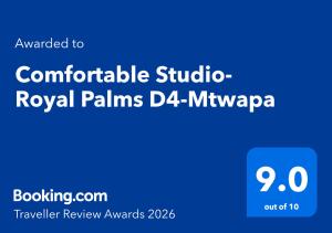 Comfortable Studio-Royal Palms D4-Mtwapa