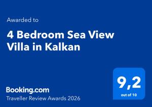 4 Bedroom Sea View Villa in Kalkan