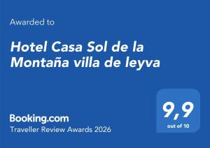 Hotel Casa Sol de la Montaña villa de leyva