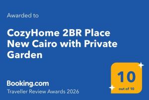 CozyHome 2BR Place New Cairo with Private Garden