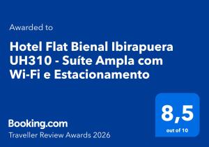 Hotel Flat Bienal Ibirapuera UH310 - Suíte Ampla com Wi-Fi, Estacionamento e ao lado do Parque