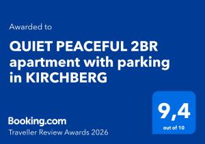 QUIET PEACEFUL 2BR apartment with parking in KIRCHBERG