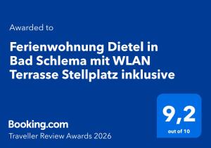 Ferienwohnung Dietel in Bad Schlema mit WLAN Terrasse Stellplatz inklusive