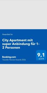 City Apartment mit super Anbindung für 1-2 Personen