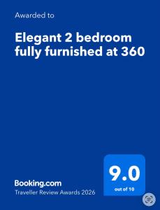Elegant 2 bedroom fully furnished at 360