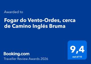 Fogar do Vento-Ordes, cerca de Camino Inglés Bruma