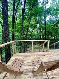 Charming Woodland Glamping Tents with Fire Pit and Elevated Decks near Gentry, West Virginia