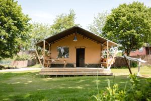 Comfort Safari Tent with Terrace on Nature Campground in France