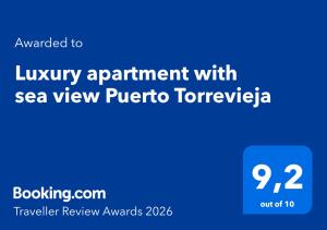 Luxury apartment with sea view Puerto Torrevieja