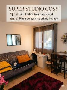 Le Zen -studio tout équipé- WIFI Fibre- centre ville avec parking
