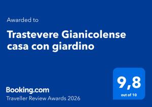 Trastevere Gianicolense casa con giardino