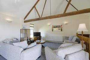 The Old Wagon House views over the fields and sea