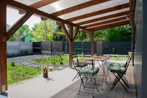 Cozy tiny container house by the river Danube