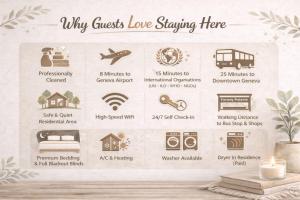 Soundproof Studio Geneva Airport 10 min and UN 20 min